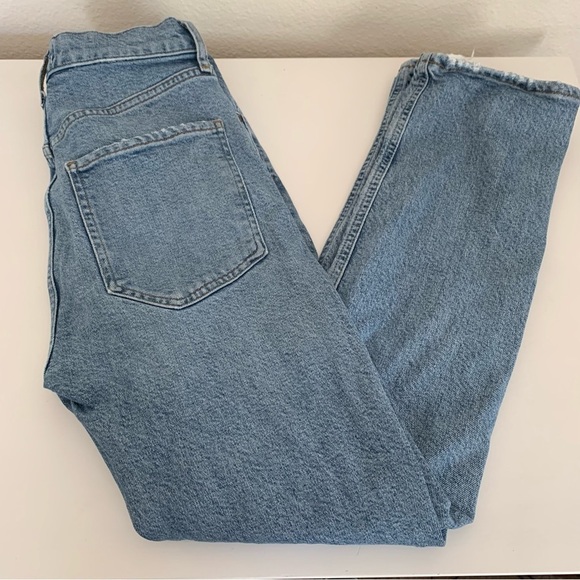 AGOLDE Riley High Rise Straight Leg Jeans Size 25 Light Distressing - Picture 1 of 10